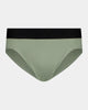 Everyday Essential Mens Brief in ICEBERG GREEN. Flat lay front view