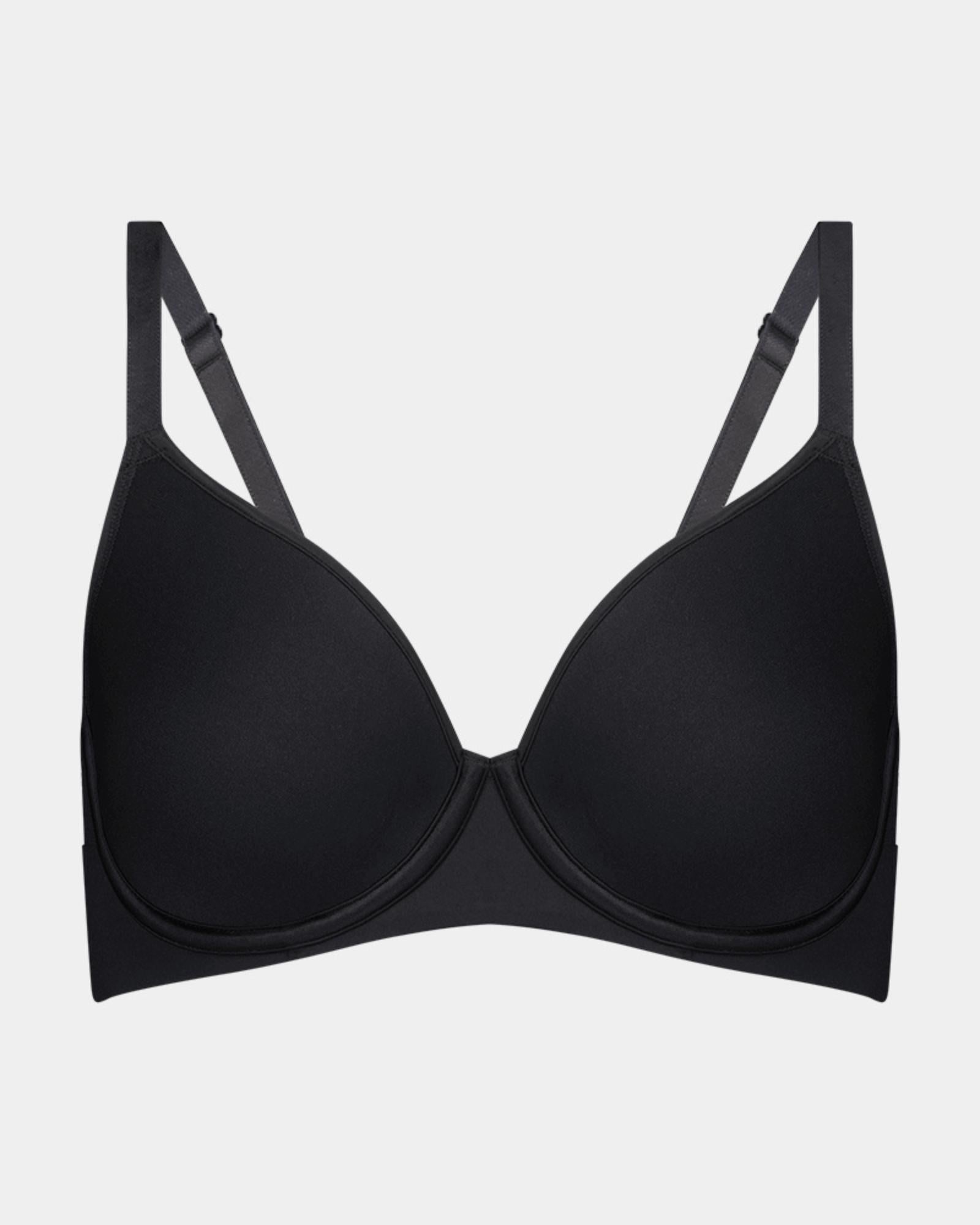 Flawless Form Contour Bra in BLACK. Flat lay front view
