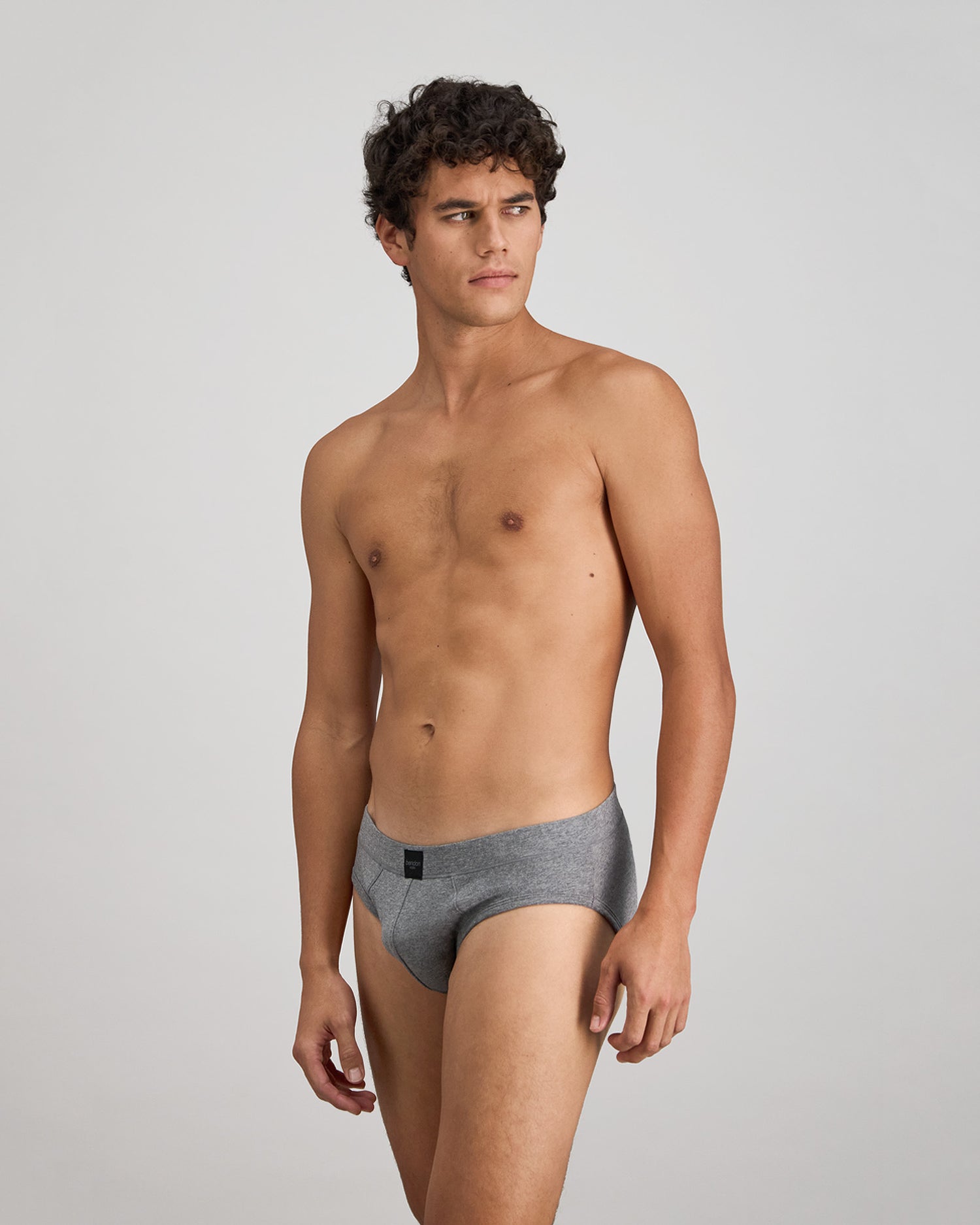High Tech Cotton Mens Brief in GREY MARL. Feature shot