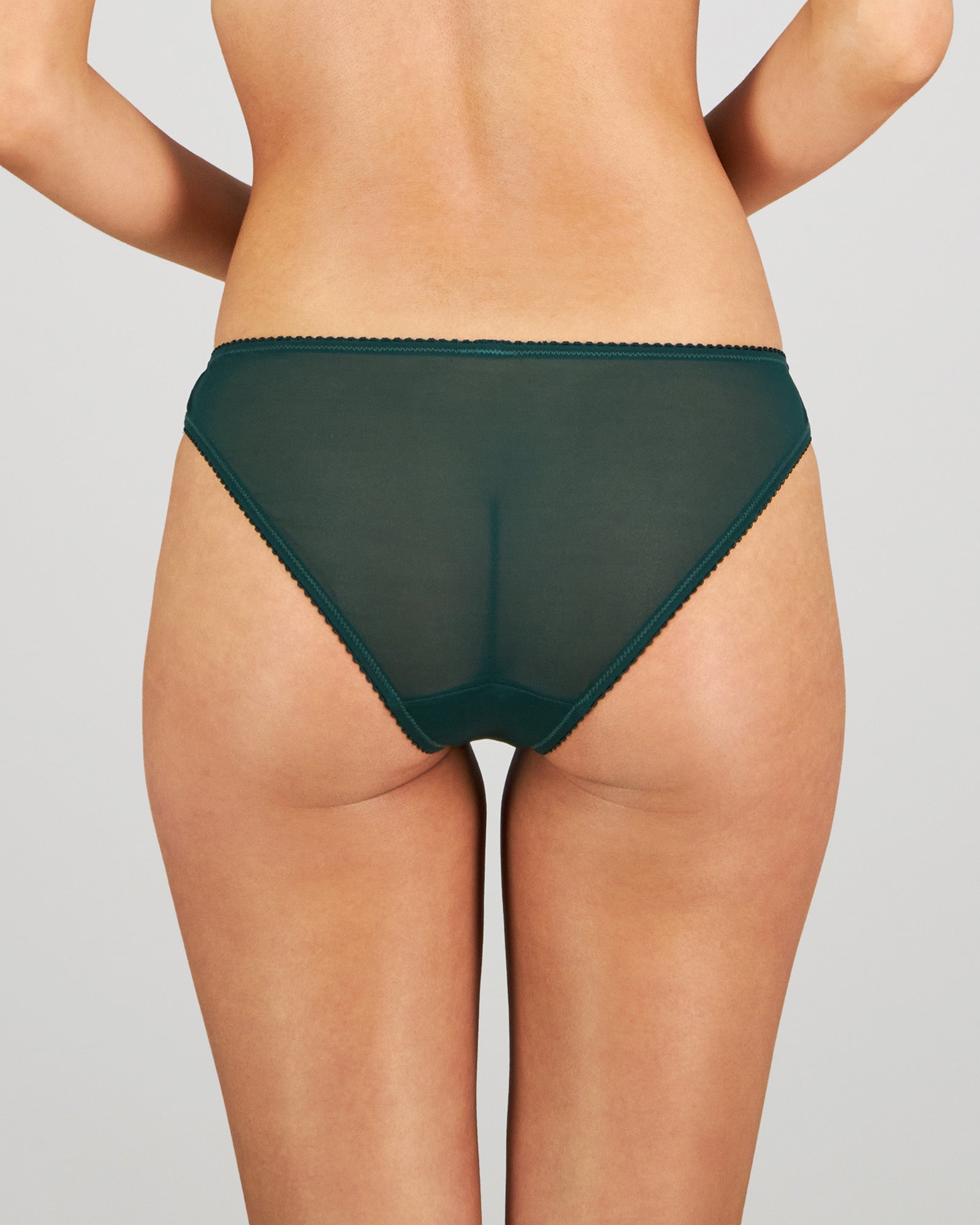 Model wears Sofia Bikini in RAIN FOREST. On body back view