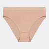 Seamless High Cut Brief in LATTE. Flat lay front view