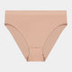Seamless High Cut Brief in LATTE. Flat lay front view