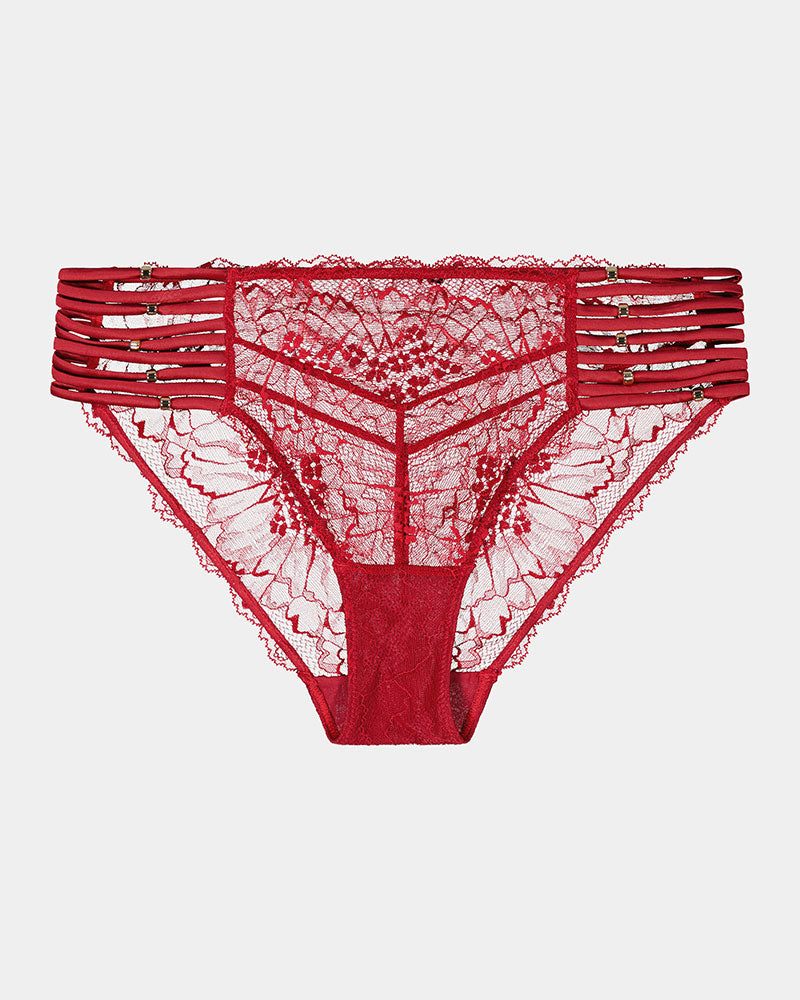 Fae Brazilian in BIKING RED. Flat lay front view