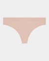 Seamless Soft Thong in LATTE. Flat lay front view