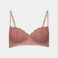 Madeline Contour Bra in ASH ROSE/CAMEO ROSE. Flat lay front view