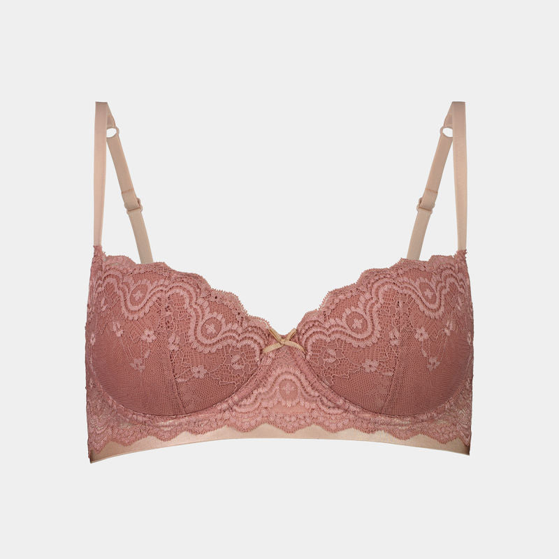 Madeline Contour Bra in ASH ROSE/CAMEO ROSE. Flat lay front view