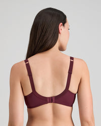 Model wears Coral Underwire Bra in FIG. On body back view