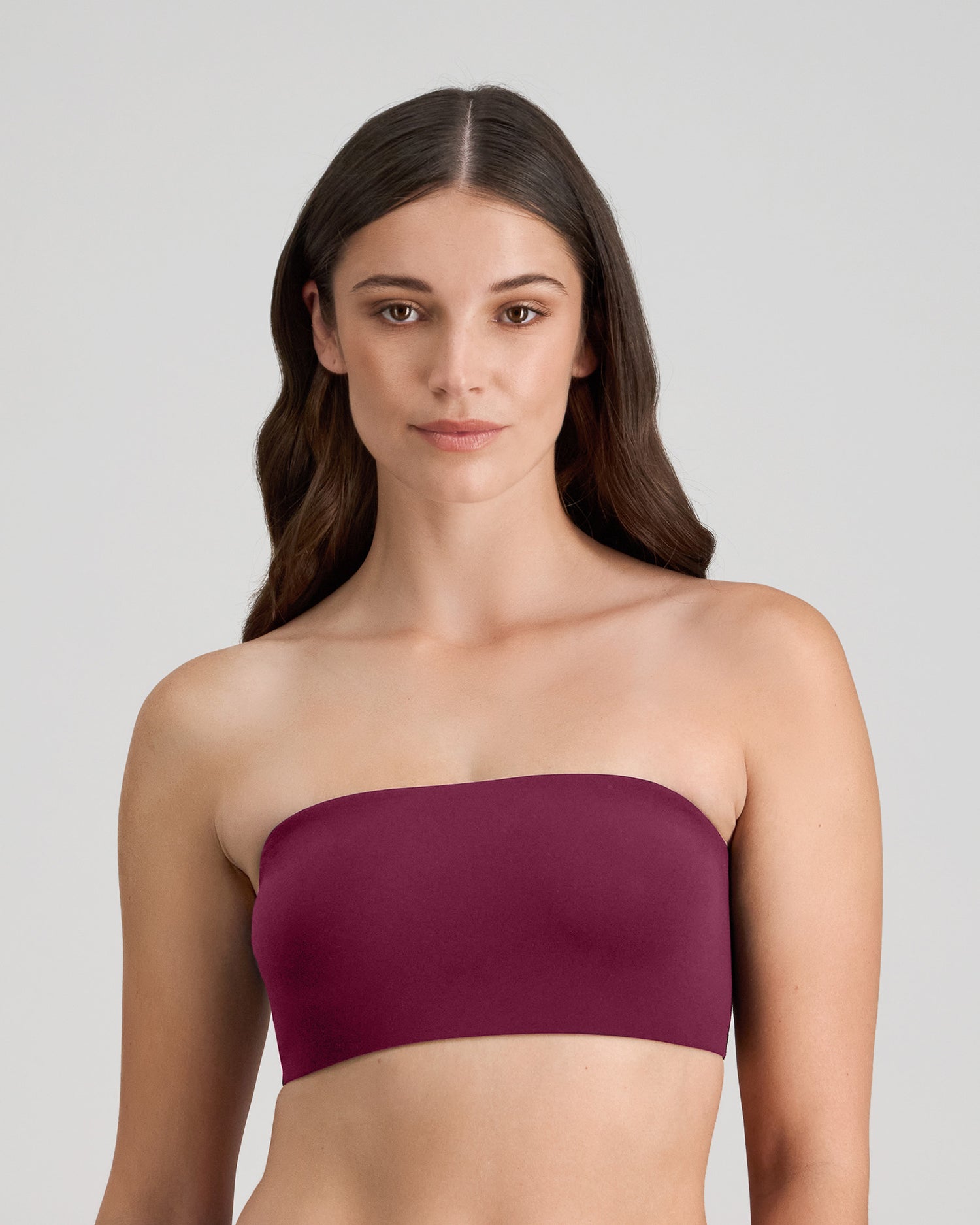 Model wears Extra-Ordinary Bandeau in FIG. On body front view