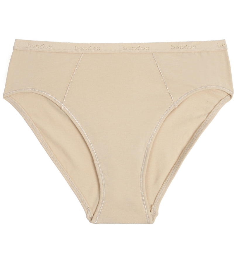 Body Cotton High Cut Brief in NATURAL. Flat lay front view