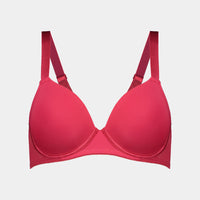 Body Basics Contour Bra in CRIMSON. Flat lay front view