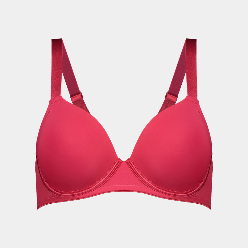 Body Basics Contour Bra in CRIMSON. Flat lay front view