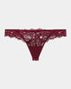 My Fit Lace Thong in WINDSOR WINE. Flat lay front view