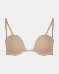 Infinity Multiway Convertible Bra in LATTE. Flat lay front view