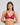 Model wears Morning Lola Underwire Bra in JESTER RED. On body front view