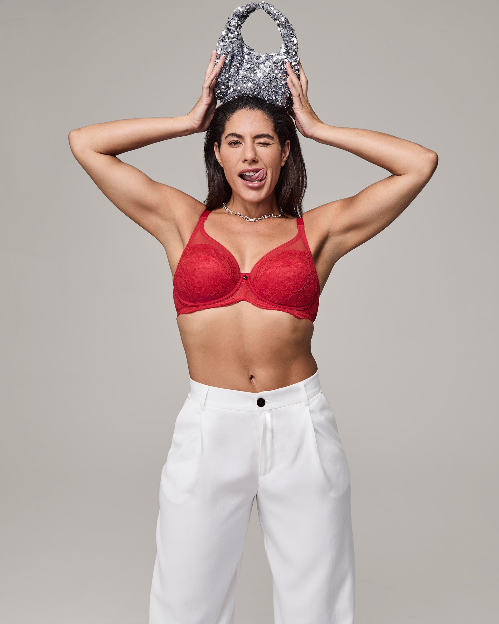 Lumiere Underwire Bra in SALSA. Feature shot
