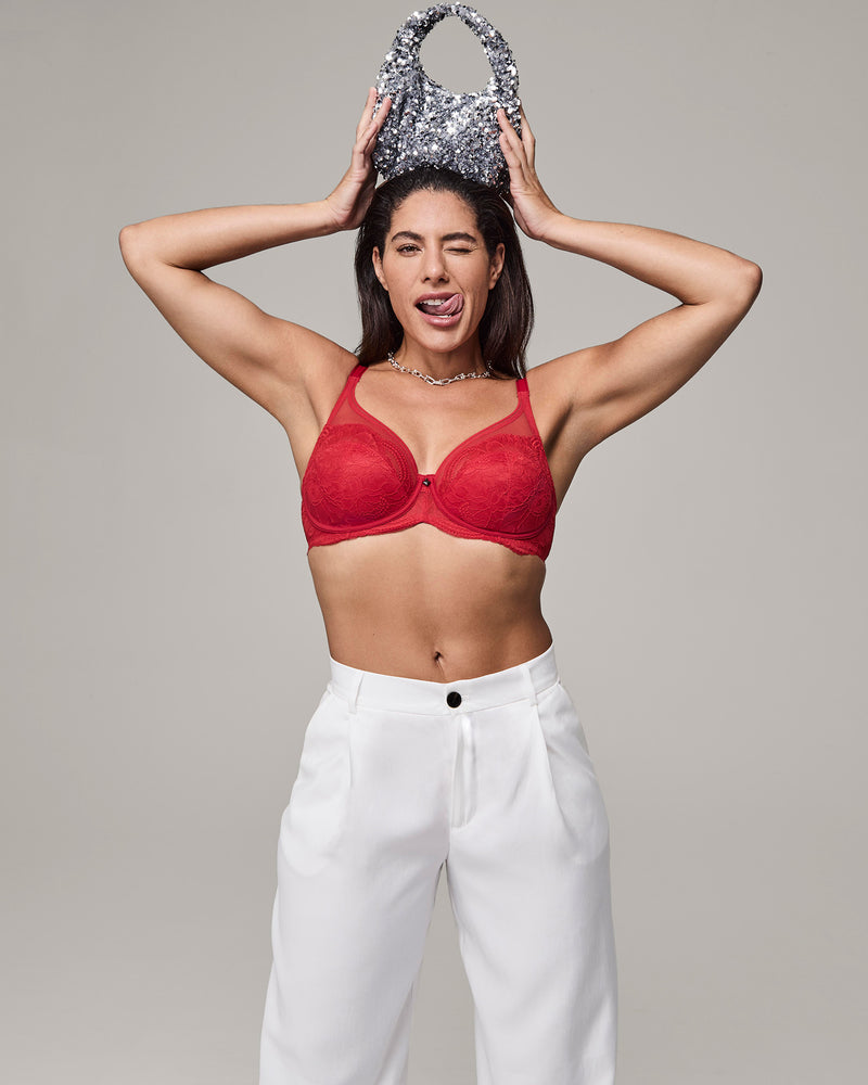 Lumiere Underwire Bra in SALSA. Feature shot