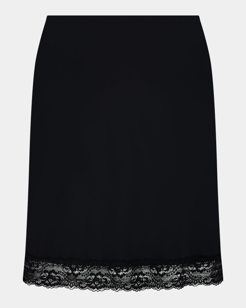 Understatement Slip in BLACK. Flat lay front view