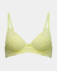 Lola Contour Bra in LEMON MERINGUE. Flat lay front view