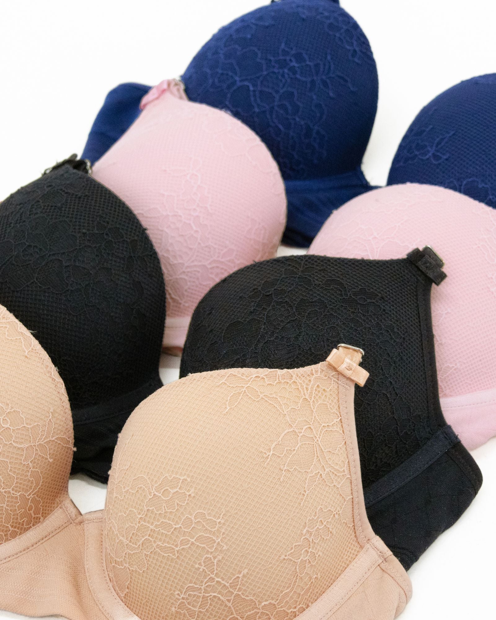 Bendon Body Lace Contour Bra in BLACK. Flat lay back view