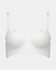 Play Contour Long Line Bra in WHITE. Flat lay front view