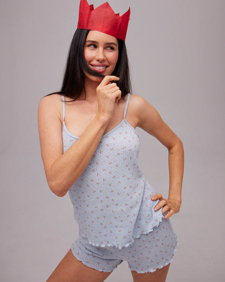 Smoothie Cami & Short Set in SKYWAY. Feature shot