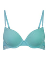 Stripe Elastic & Papertouch Push Up Bra in PORCELAIN. Flat lay front view