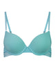 Stripe Elastic & Papertouch Push Up Bra in PORCELAIN. Flat lay front view