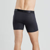 Model wears Bamboo Mens Trunk in BLACK. On body back view