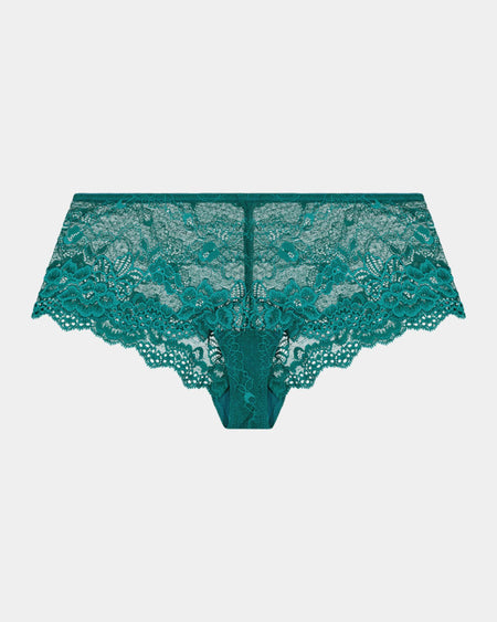 My Fit Lace Brazilian in EVERGLADE. Flat lay front view