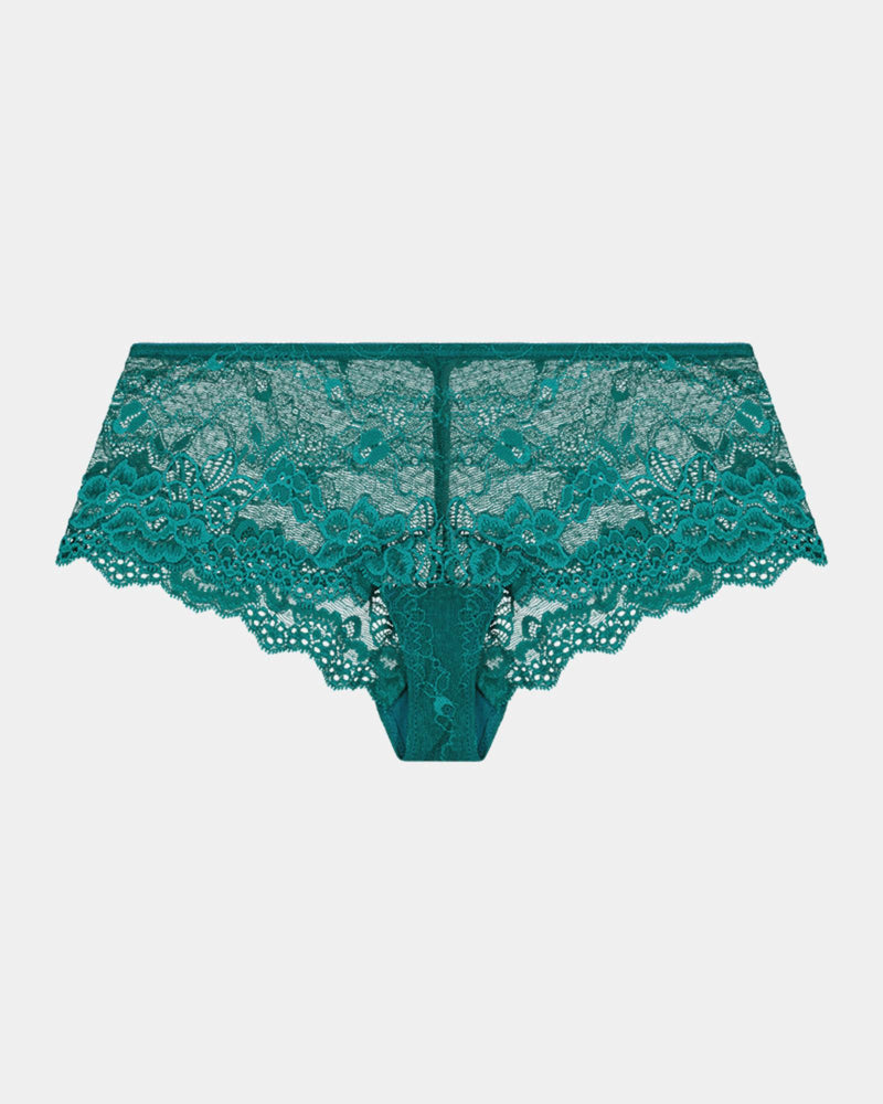 My Fit Lace Brazilian in EVERGLADE. Flat lay front view