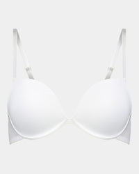 Body Basics Push Up Bra in WHITE. Flat lay front view