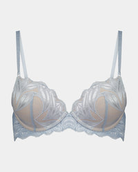 Sienna Push Up Bra in SKYWAY. Flat lay front view