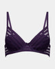 Lola Contour Bra in PURPLE VELVET. Flat lay front view