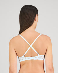 My Fit Lace Push Up Bra in OMPHALODES. Flat lay back view