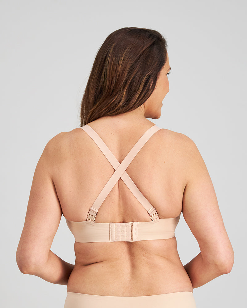 Comfit Collection Wire Free Bra in LATTE. Flat lay back view