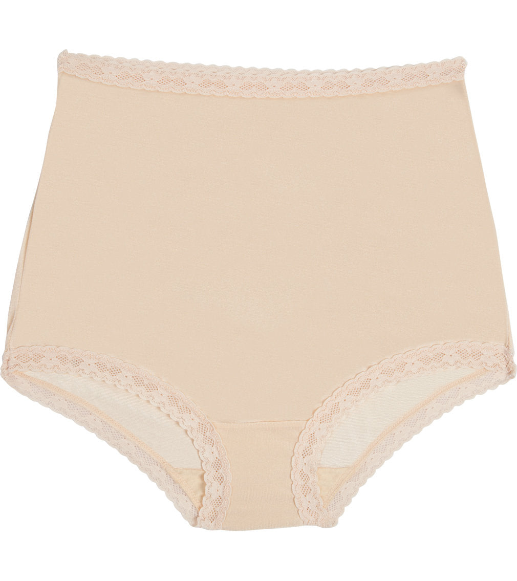 Nylon Tricot Full Brief in NATURELLE. Flat lay front view
