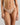 Model wears Flirt In Paradise Thong in SUGAR. On body front view