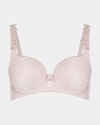 Damask Contour Bra in PALE LILAC. Flat lay front view