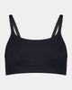 Balance Wire Free Bra in BLACK. Flat lay front view