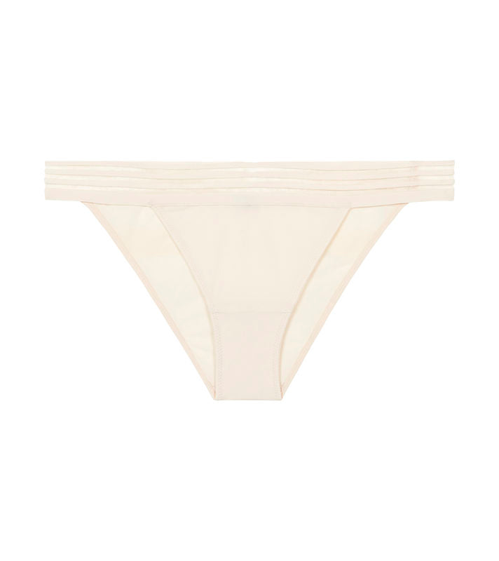 Stripe Elastic & Papertouch Tanga in SILVER PEONY. Flat lay front view