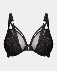 Kika Bohemia Underwire Bra in BLACK. Flat lay front view