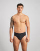 Cotton Stretch Mens Brief in BLACK PINSTRIPE. Feature shot