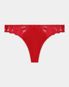 Margot Estelle Thong in JESTER RED. Flat lay front view