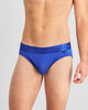 Model wears Bamboo Mens Brief in Surf The Web. On body front view