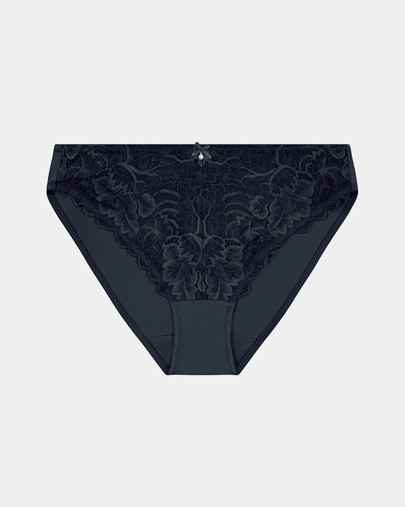 Embrace Bikini in BLACK. Flat lay front view