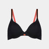 Hold Me Contour Bra in BLACK/NEON. Flat lay front view