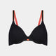 Hold Me Contour Bra in BLACK/NEON. Flat lay front view