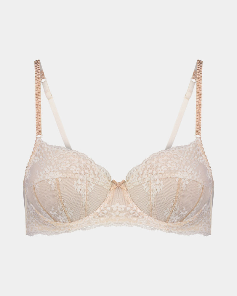 Sofia Underwire Bra in CAMEO. Flat lay front view