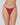 Model wears Clemence Thong in JESTER RED. On body front view