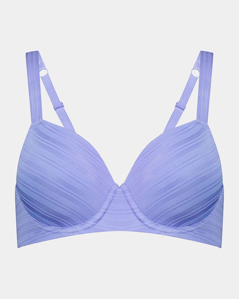 Rita Contour Bra in JACARANDA. Flat lay front view